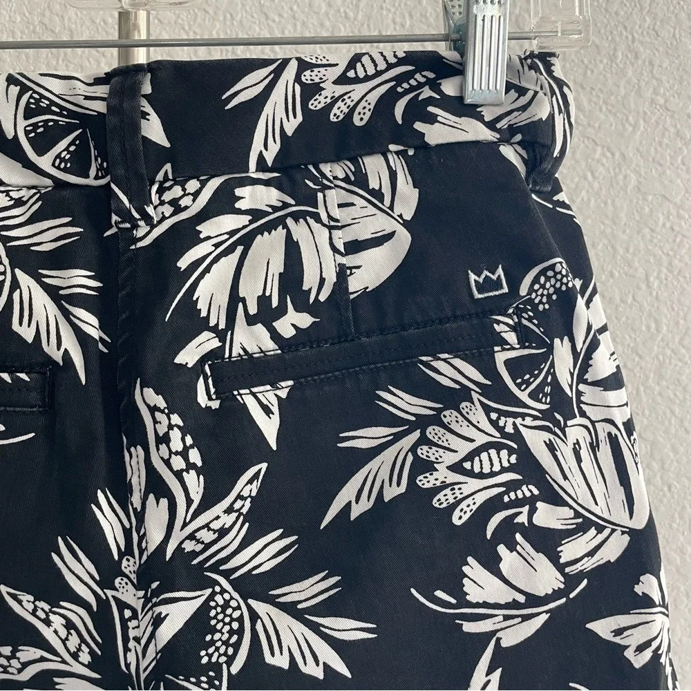 Women's Sz 4 Floral Black & White Cotton‎ Caroline Shorts Cruise Summer Travel